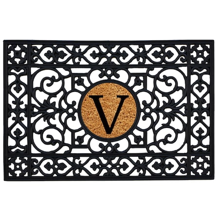 Calloway Mills Monogram Insert Door Mat, Black, Natural, 24 in W x 36 in L 160012436V
